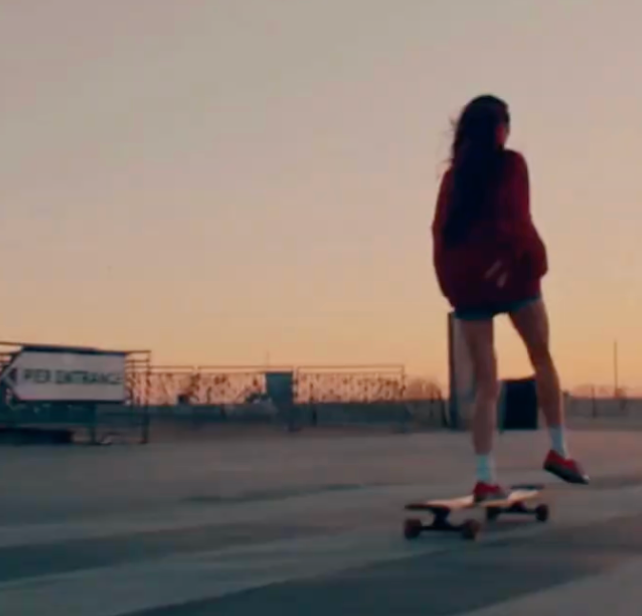 The skateboard glide is perfect active chilling
